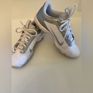 Nike Kids White and Light Gray Athletic Shoes